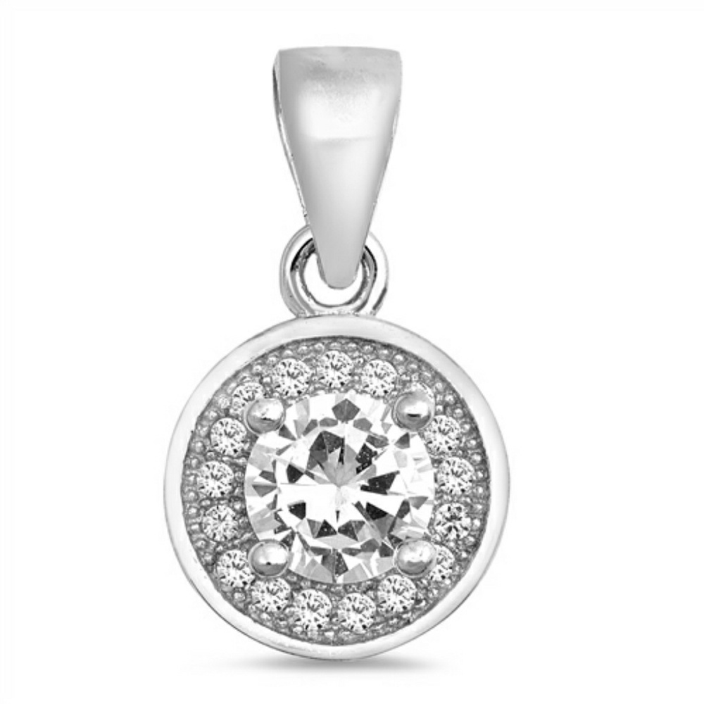 925 Sterling Silver Pendant W/ CZ -